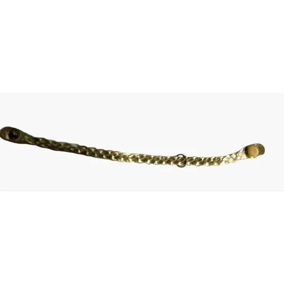 Braided Metallic Gold Leather Bracelet Charm Holder Snap Closure - Picture 3 of 8